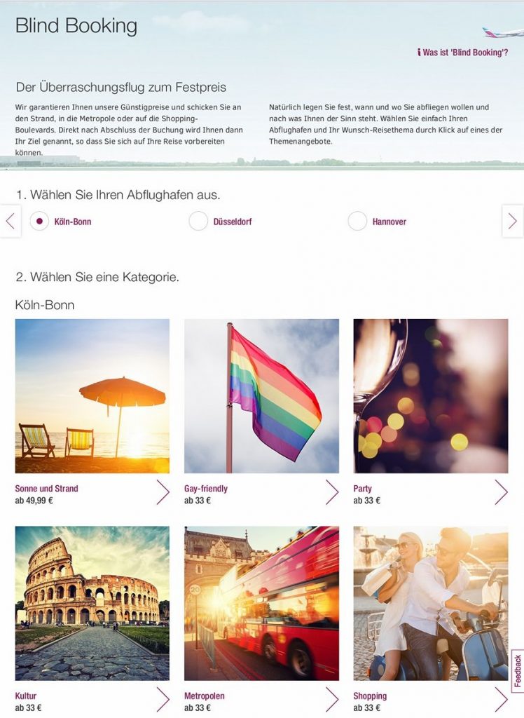 blind booking eurowings anbieter