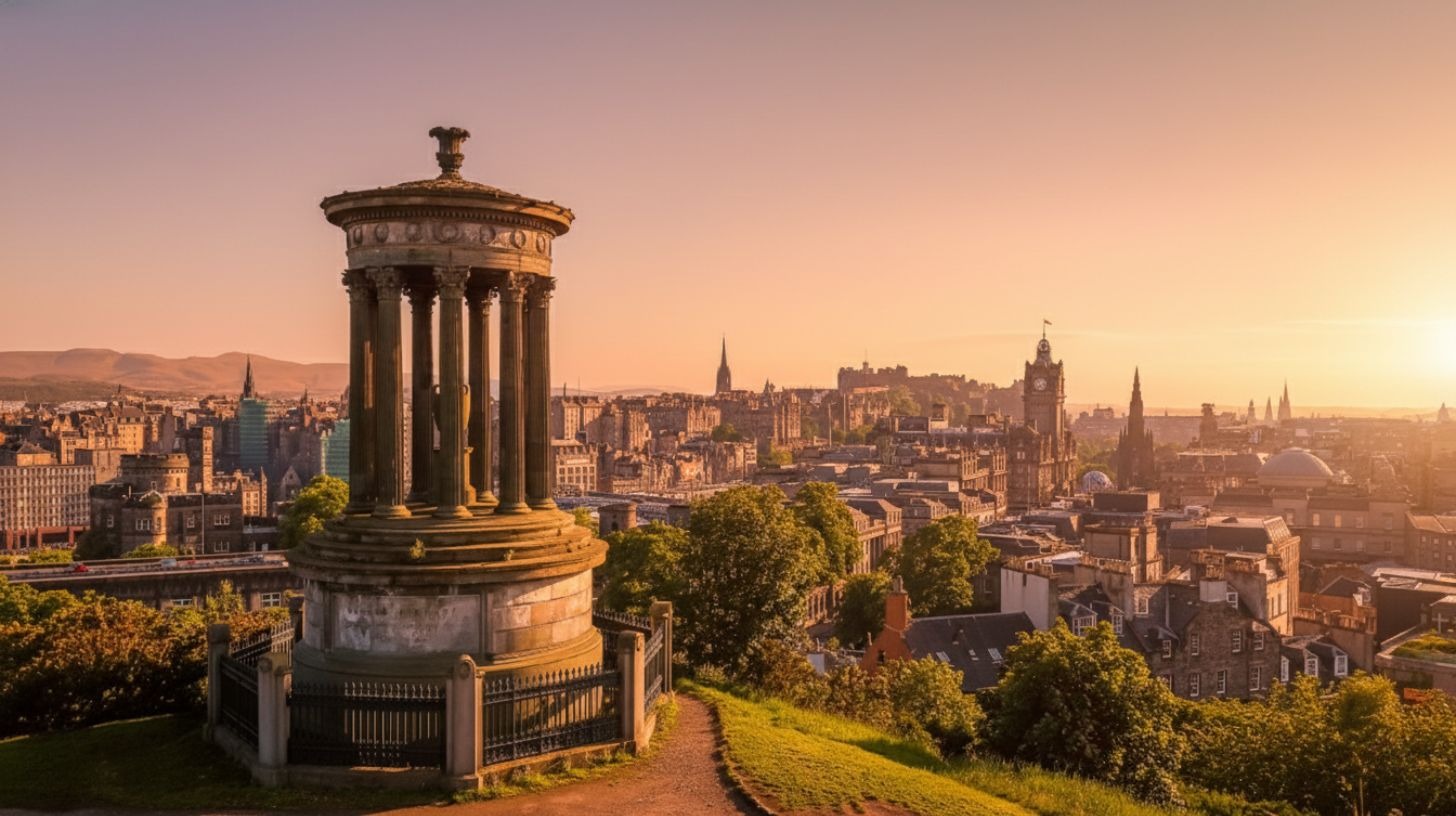 Edinburgh Calton Hill Sonnenuntergang