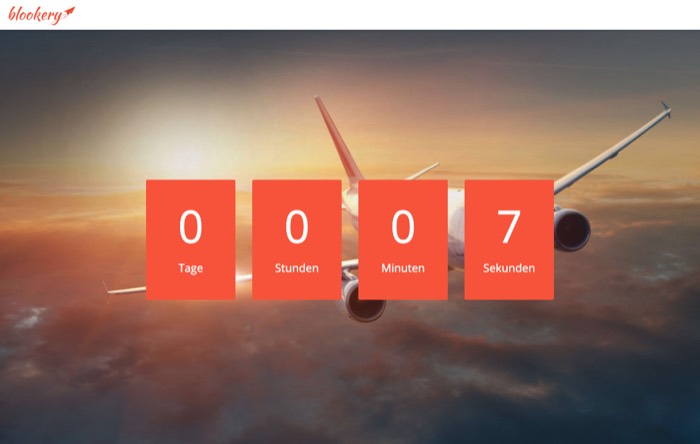 Produktansicht: der Countdown bis zur Auflösung des Reiseziels.