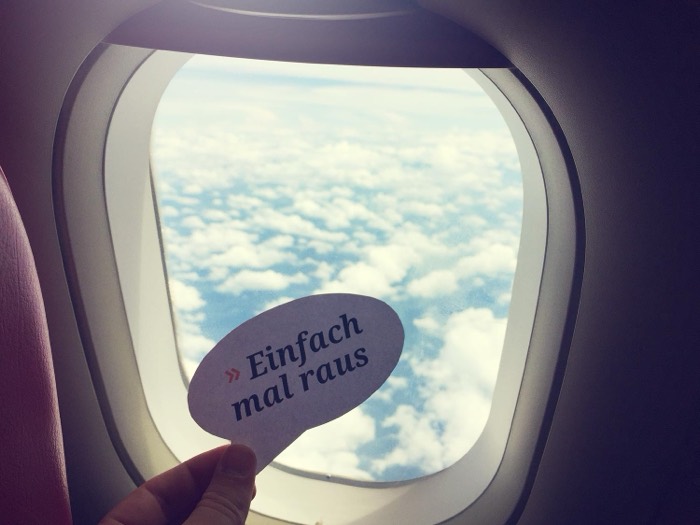Unser Motto unterwegs – Motiv aus dem Flugzeugfenster.